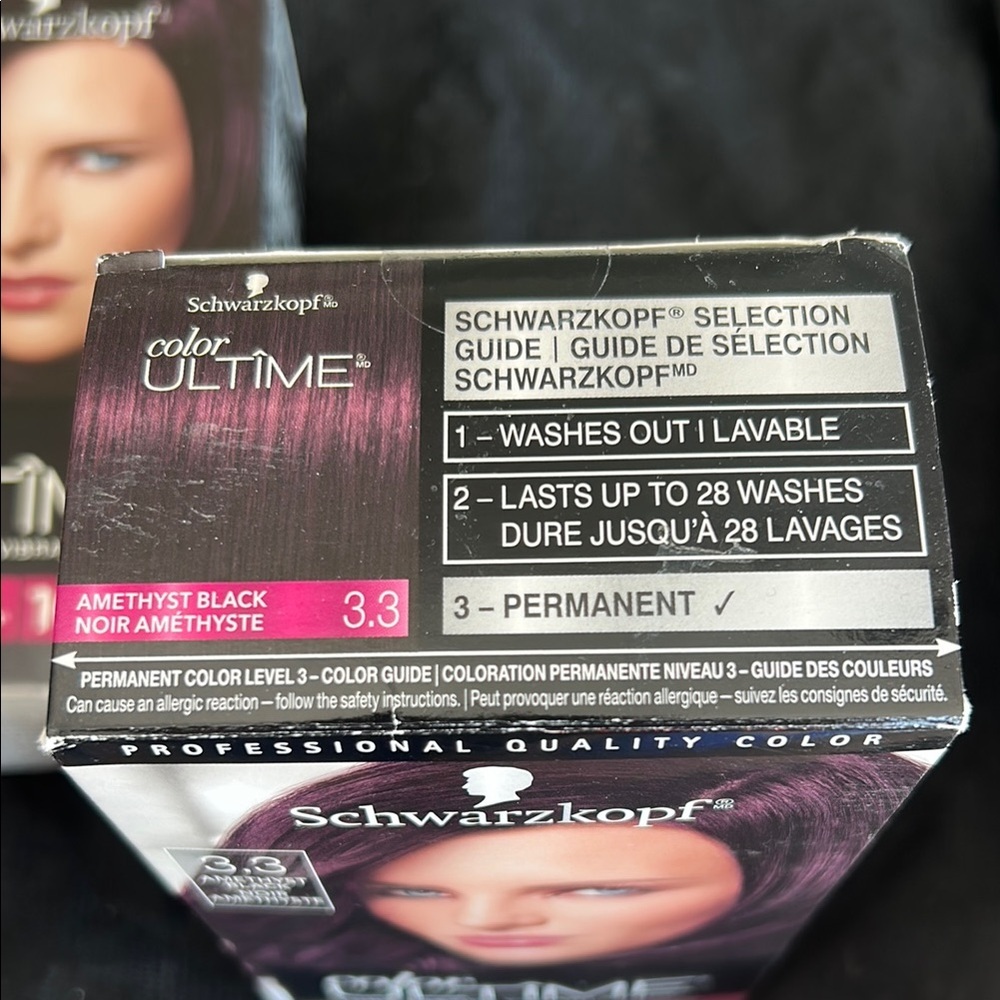 NEW Sealed Schwarzkopf Color Ultime 3.3 Amethyst Black Hair Dye - Picture 2 of 3